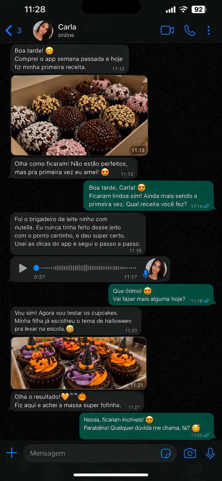 Print de WhatsApp de cliente
