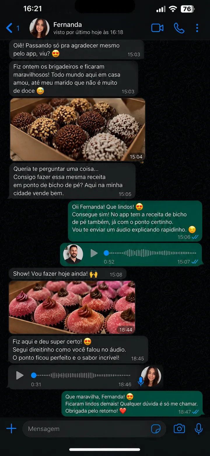 Print de WhatsApp de cliente
