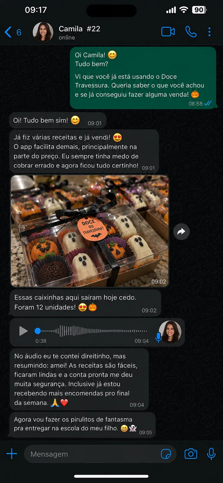 Print de WhatsApp de cliente
