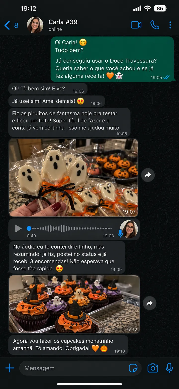 Print de WhatsApp de cliente